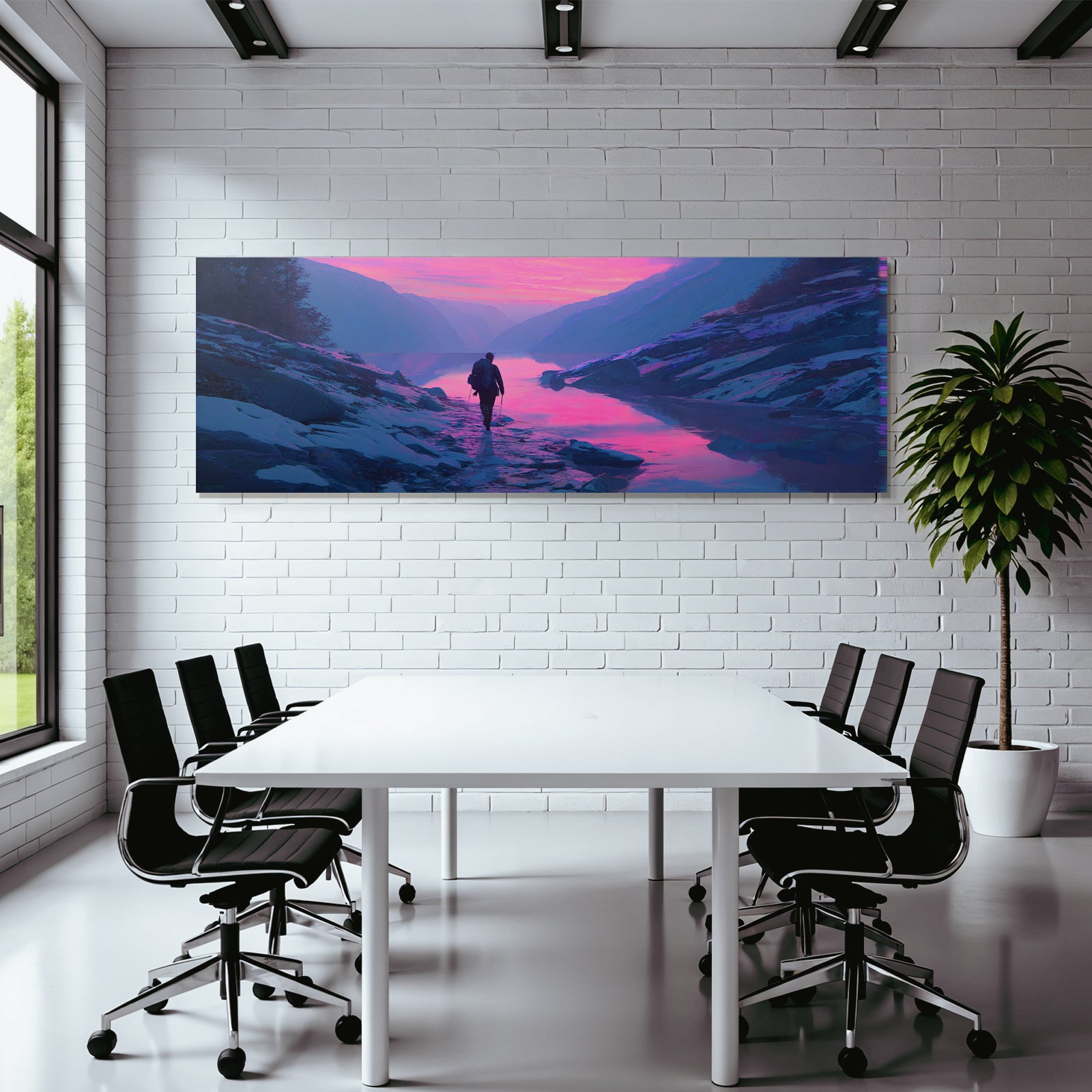 Polarlicht Ruhige Landschaft Mit Person Am Steinigen Ufer Bei Sonnenaufgang Oder Sonnenuntergang | Fjorde und Gletscher | Landschaften