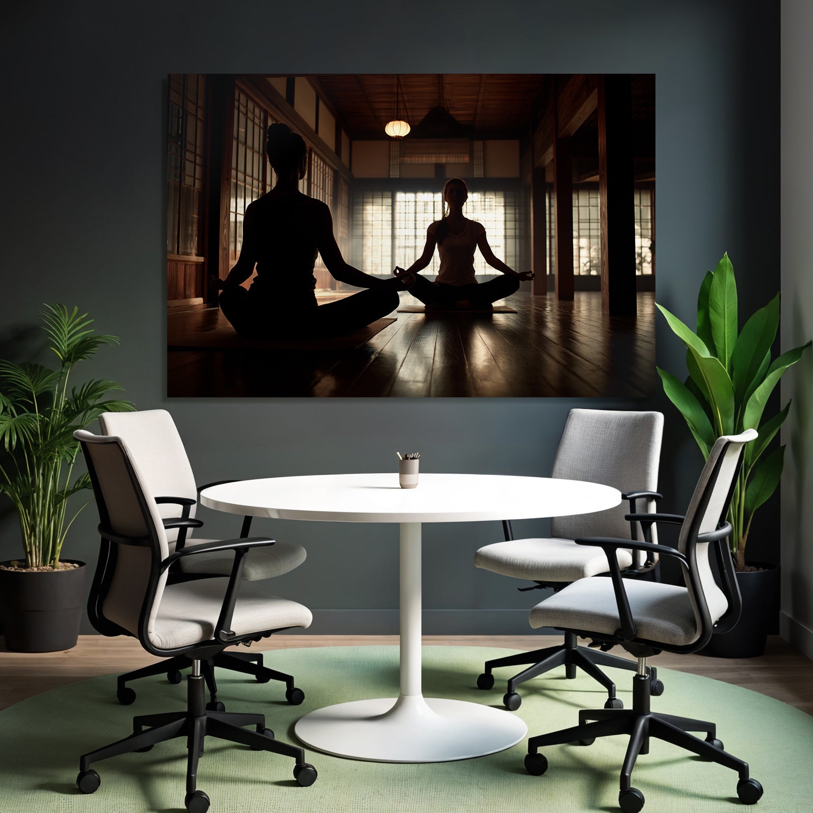 Yoga Meditation Yoga Meditation In Der Ruhigen Umgebung Silhoütten | Yoga und Meditation | Themen und Hobbys