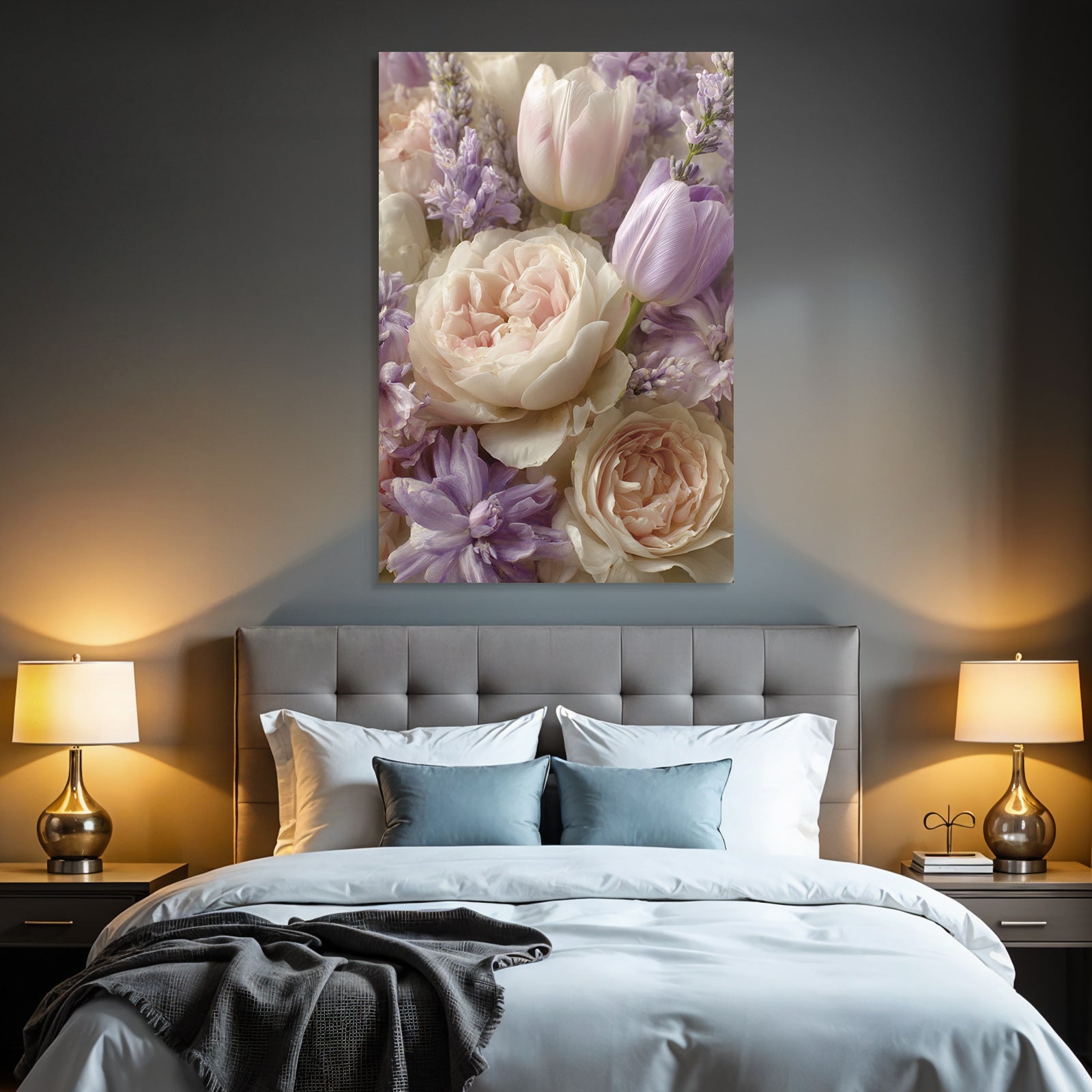 Schönes Pastell Bluten Gesteck Mit Tulpen Und Pfingstrosen