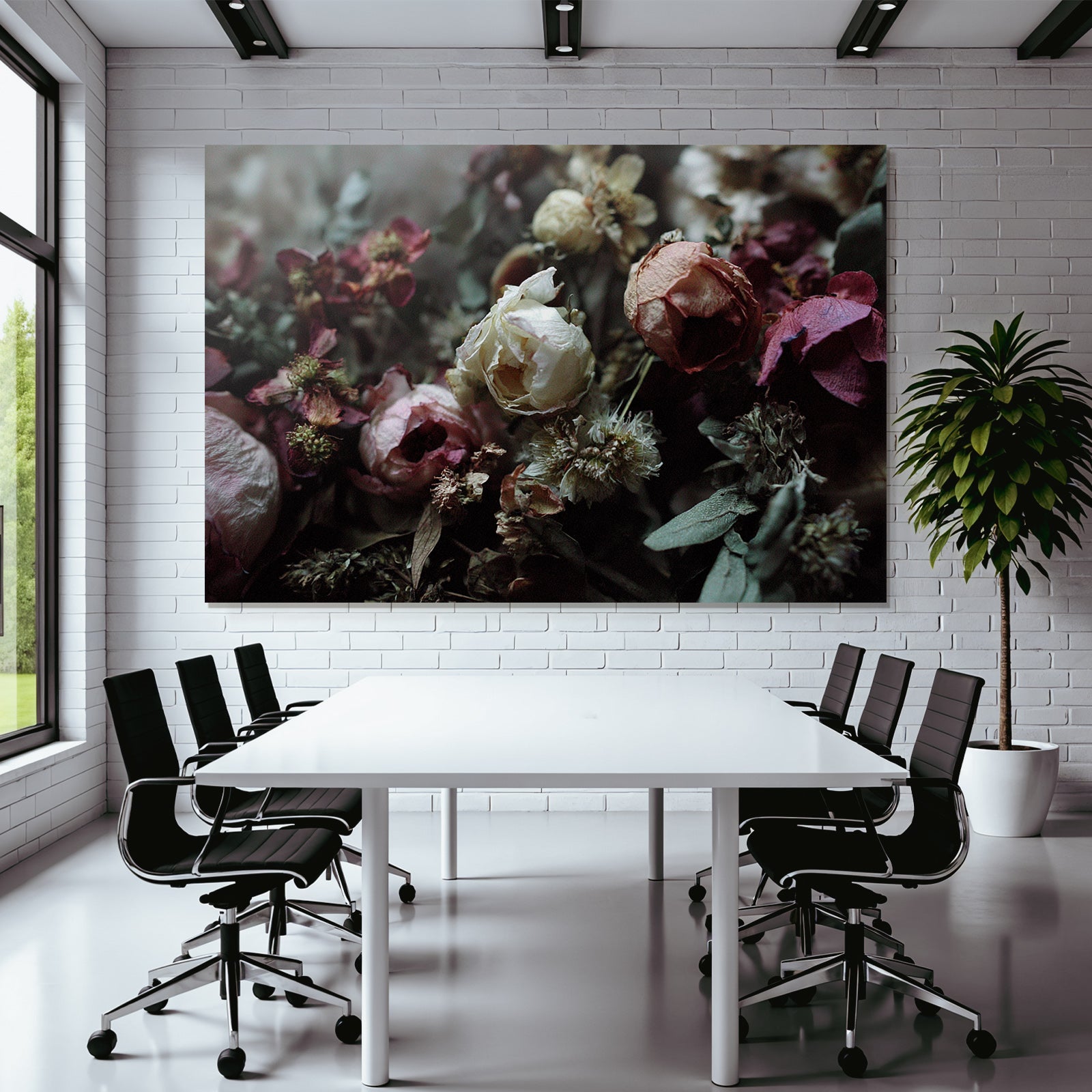 Trocken Retro Flowers Getrocknete Arrangement Mit Sämigen Farben