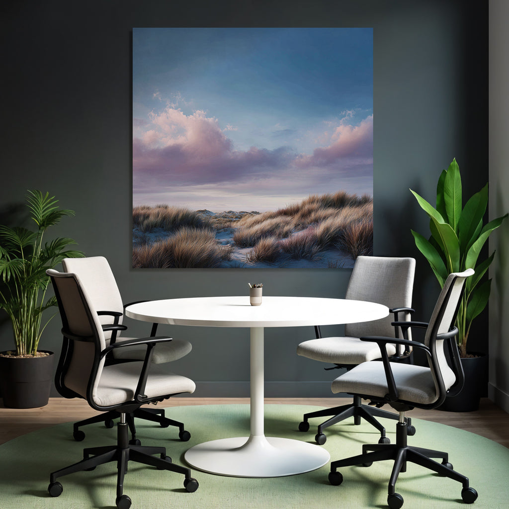 Ruhige Küstenlandschaft Mit Sanddünen Und Bunten Wolken | Duenen und Heide | Landschaften