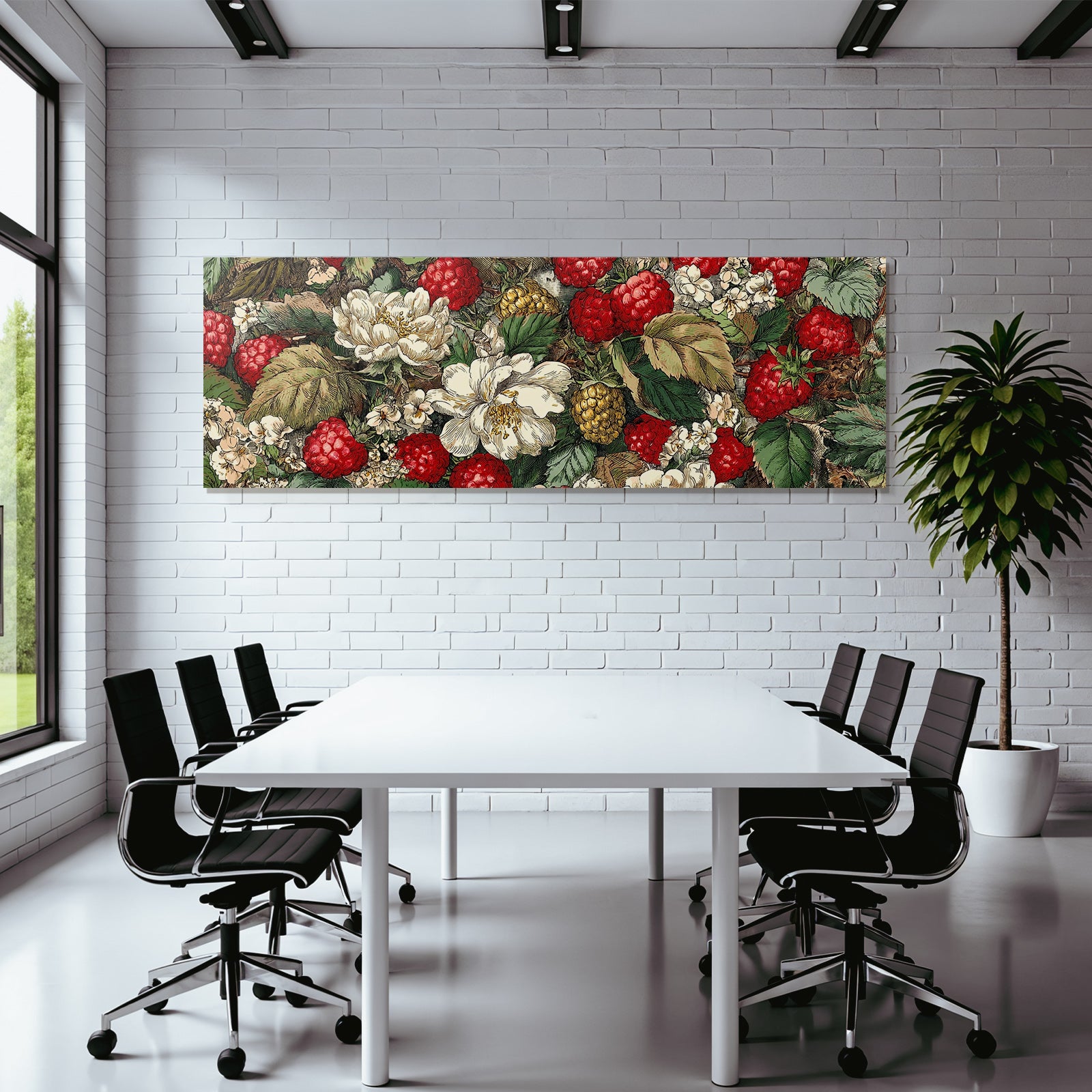 Vintage Botanische Illustration Mit Himbeeren Brombeeren Und Grünen Blättern