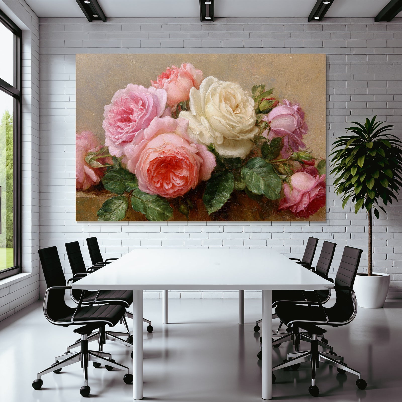 Weiches Impressionistisches Rosenarrangement In Rosatönen Und Weiss