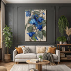 Botanische Illustration Blaü Und Grune Blätter