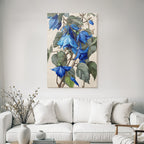 Botanische Illustration Blaü Und Grune Blätter