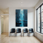 Polarlicht Fantastische Landschaft Narrow River Tower Cliffs Icy Reflections | Fjorde und Gletscher | Landschaften
