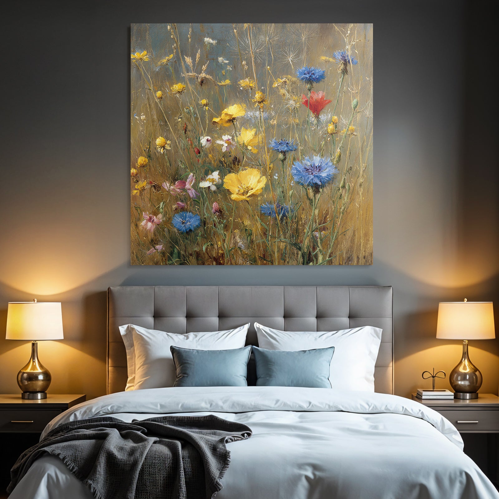 Bunte Wildwiese In Aquarell