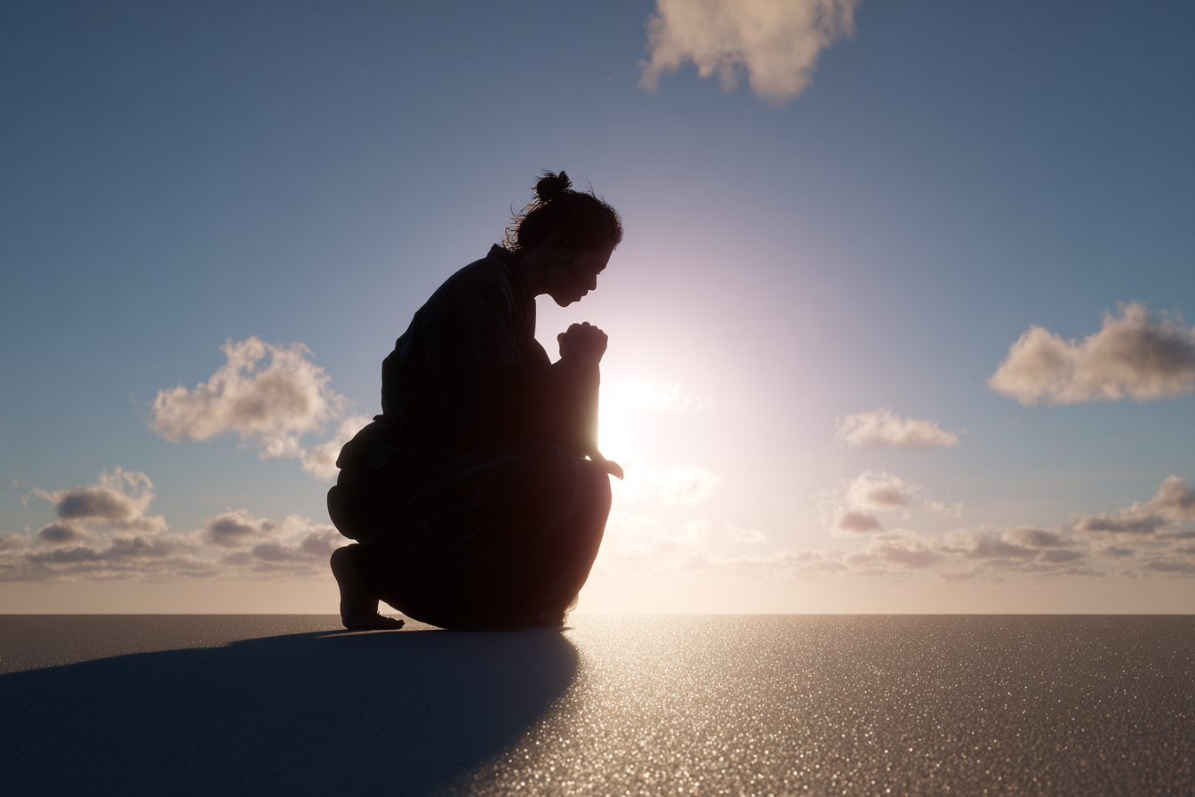 Yoga Meditation Kontemplative Person Mit Scenic Himmel Sonnenaufgang Oder Sonnenuntergang | Yoga und Meditation | Themen und Hobbys