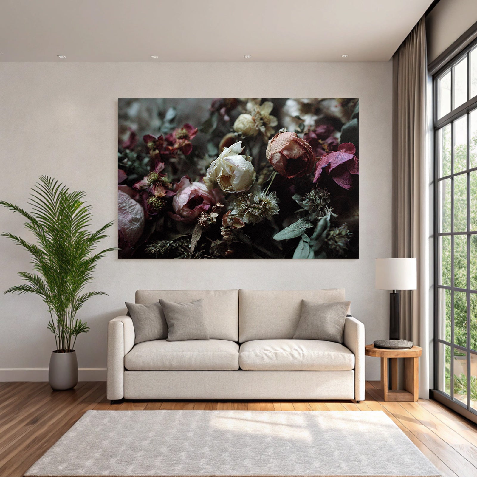 Trocken Retro Flowers Getrocknete Arrangement Mit Sämigen Farben