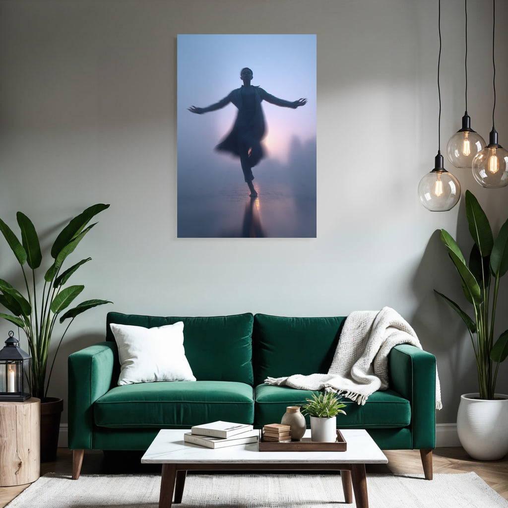 Yoga Meditation Tanzende Figur In Nebliger Umgebung Etherale Schönheit Und Tranquilität | Yoga und Meditation | Themen und Hobbys