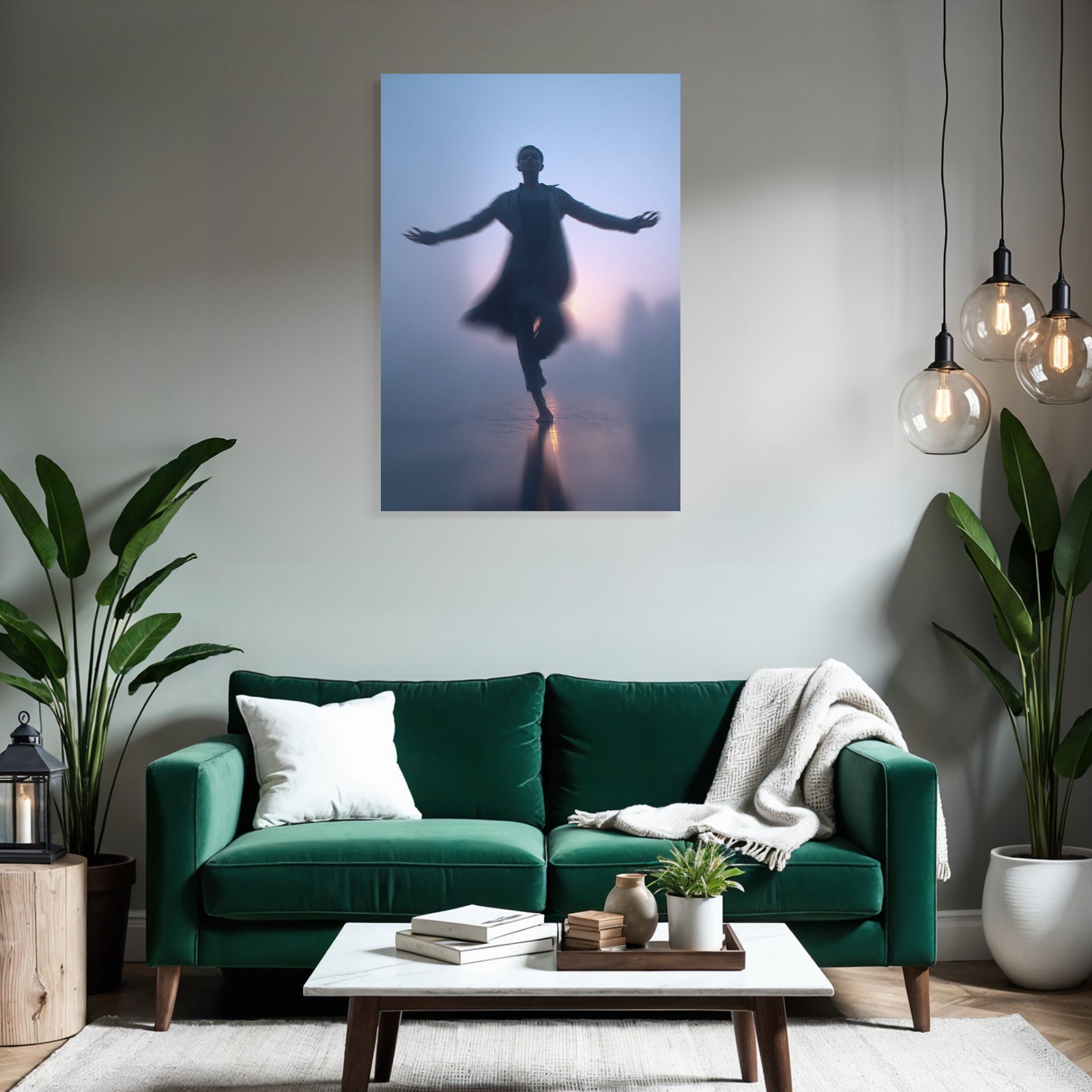 Yoga Meditation Tanzende Figur In Nebliger Umgebung Etherale Schönheit Und Tranquilität | Yoga und Meditation | Themen und Hobbys