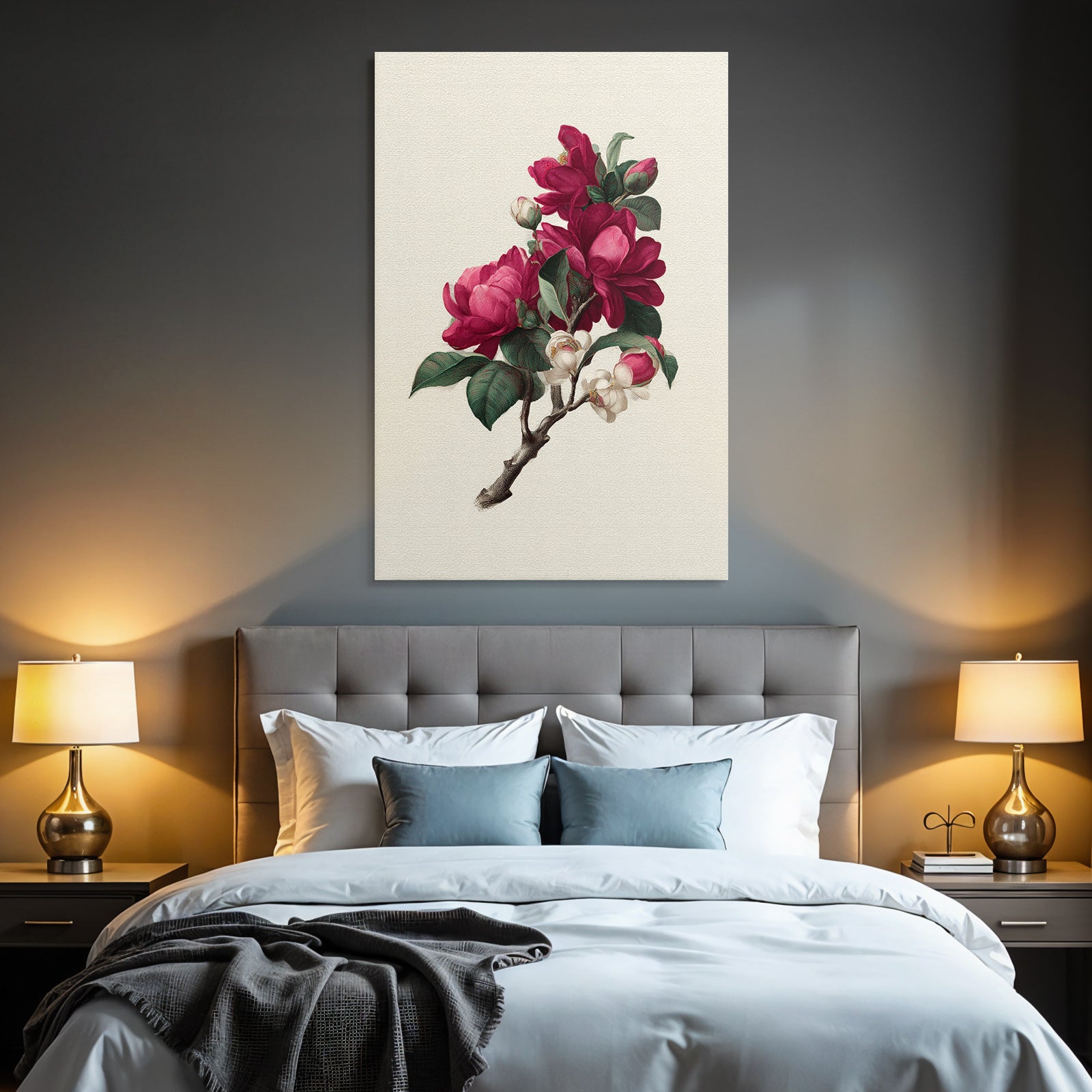 Botanische Magnolienillustration Im Vintage Stil