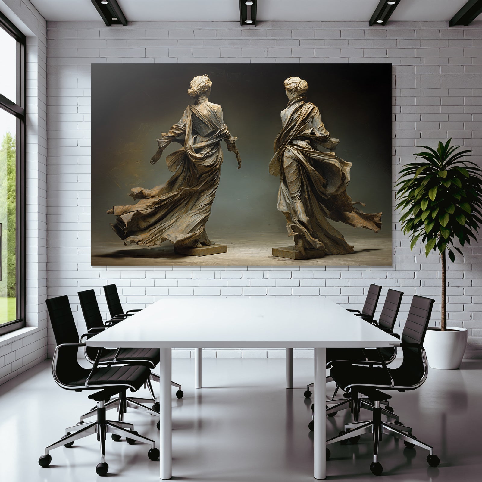 Elegante Skulpturen Fliessende Gewänder Dramatische Beleuchtung | Aktkunst und Sinnlichkeit | Menschen und Emotionen
