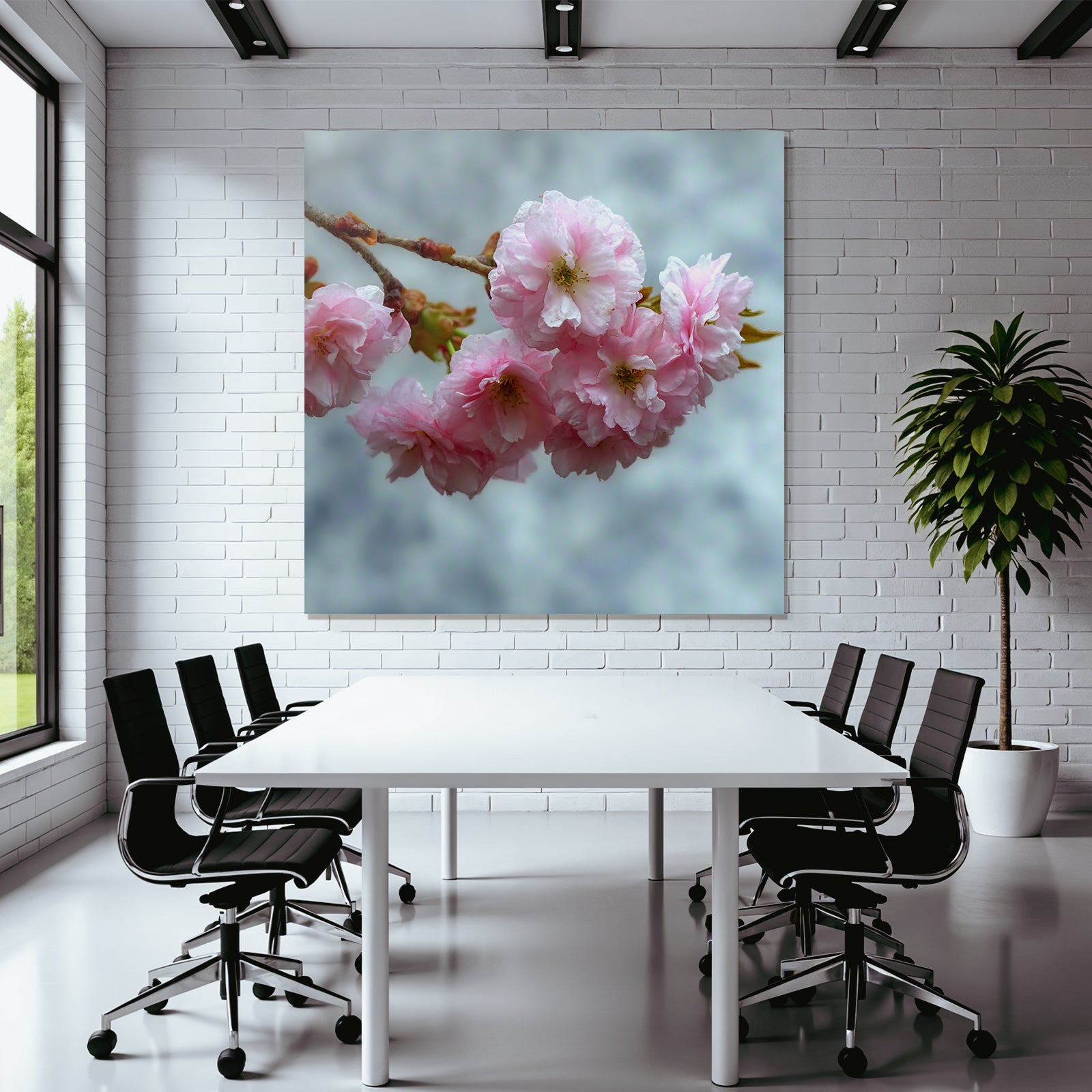 Zartrosa Blüten Am Zweig