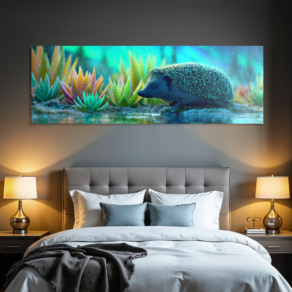 Polarlicht Hedgehog In Vibrant Colorful Landscape Mit Sukkulenten Regnerischem Atmosphare | Fjorde und Gletscher | Landschaften