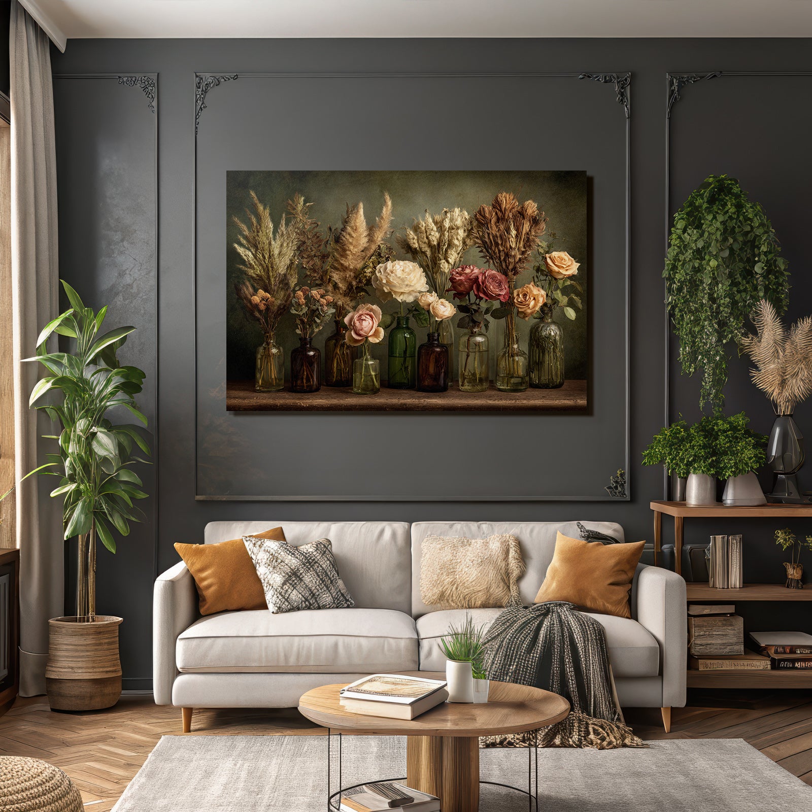 Trocken Retro Flowers Getrocknete In Glassflaschen Künstliche Deko Rustikal