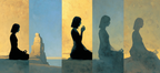 Yoga Meditation Meditation Silhoütten Introspektion Tranquilität Wachstum | Yoga und Meditation | Themen und Hobbys