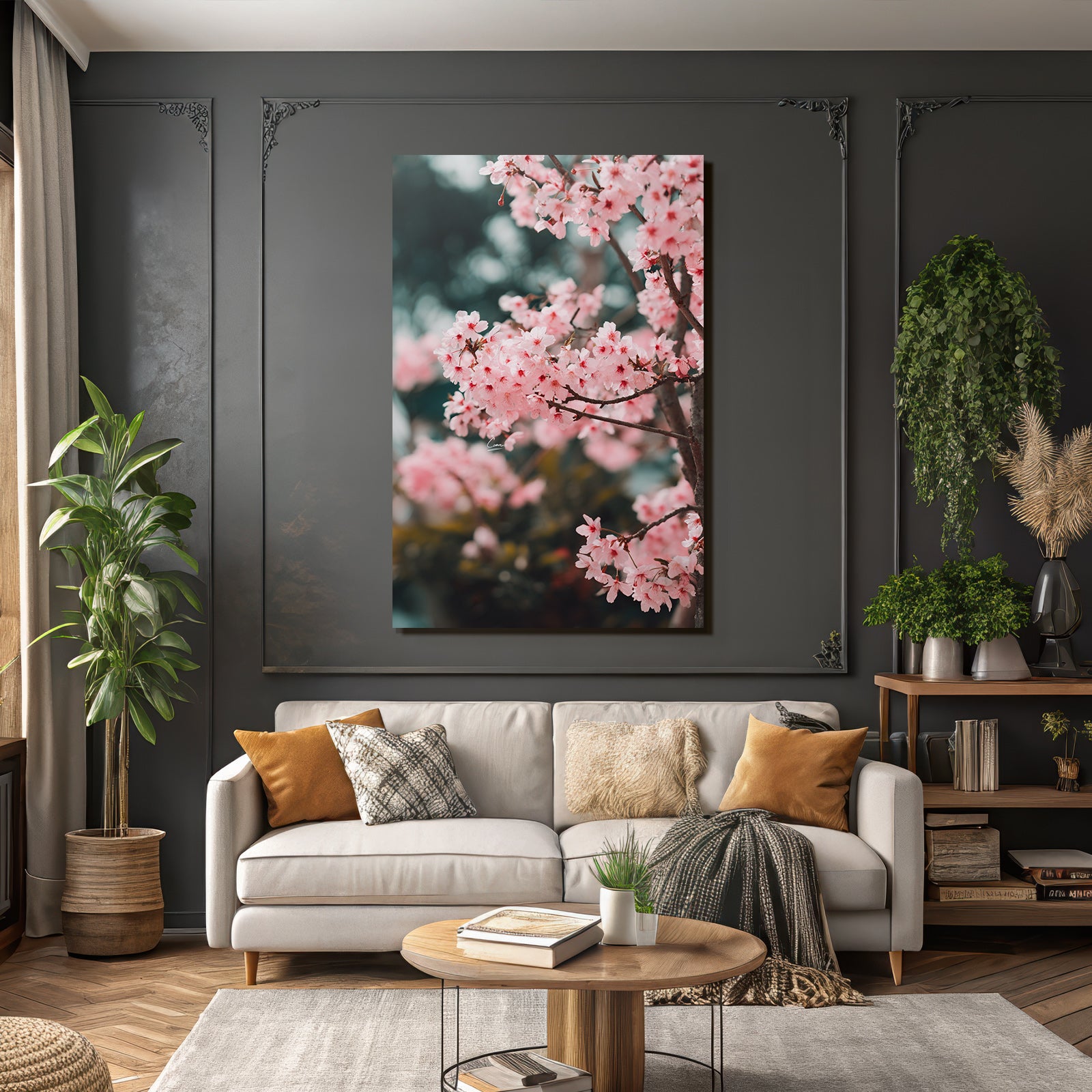 Zarte Kirschblüten Auf Zweigen Im Frühling