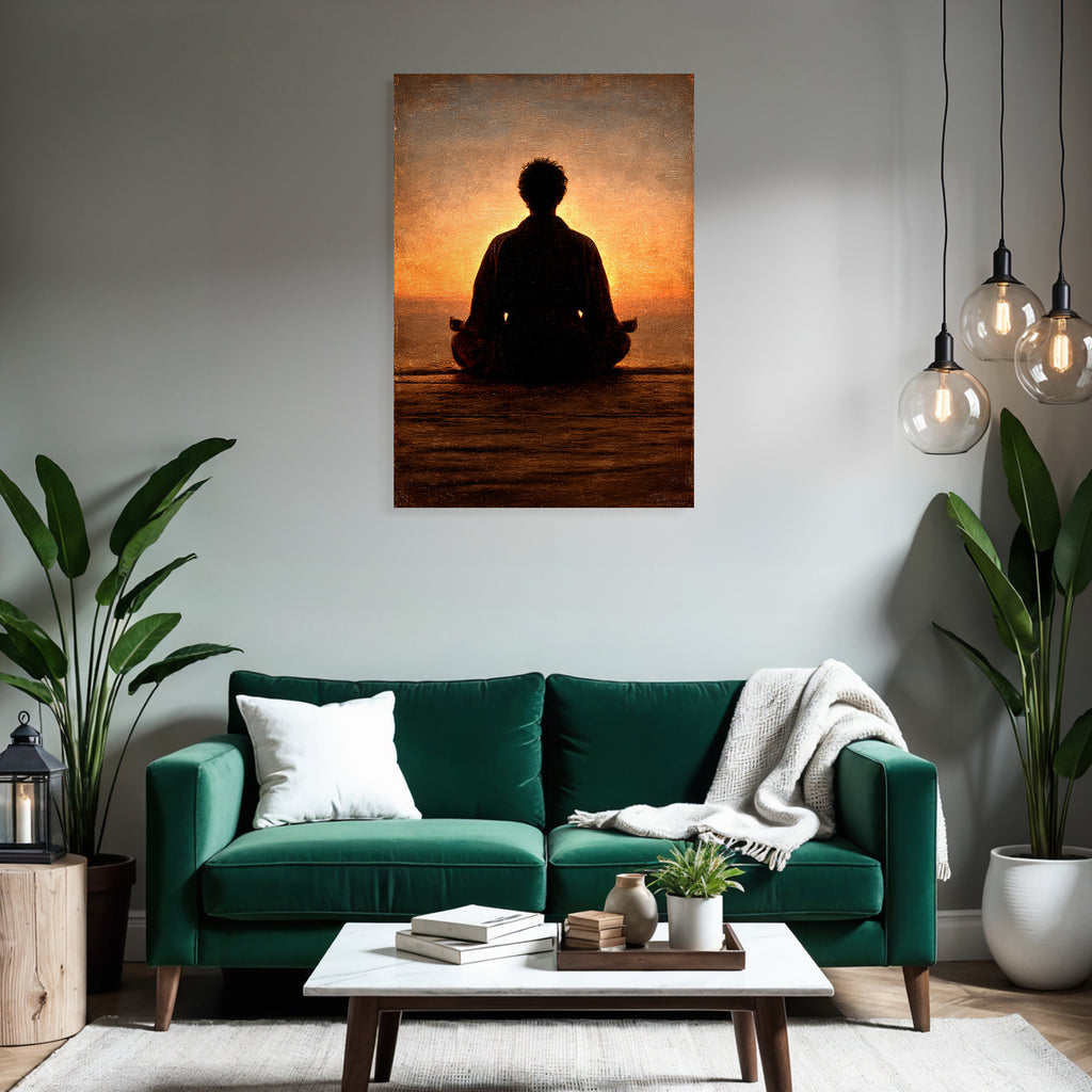 Yoga Meditation Meditierende Person Im Sonnenuntergang Über Wasser | Yoga und Meditation | Themen und Hobbys