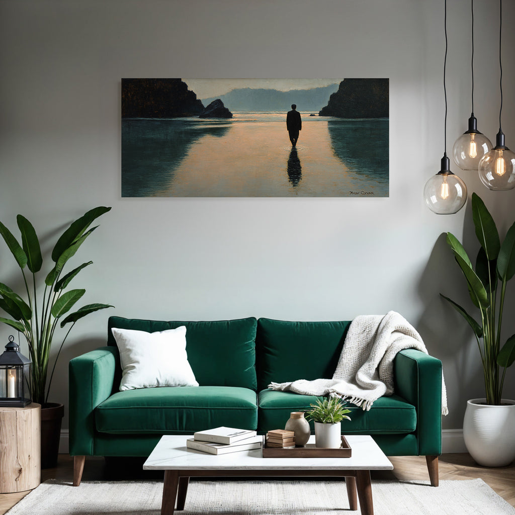 Yoga Meditation Einsame Figur Im Flachen Wasser Mit Steinformation Kunstvolle Repräsentation | Yoga und Meditation | Themen und Hobbys