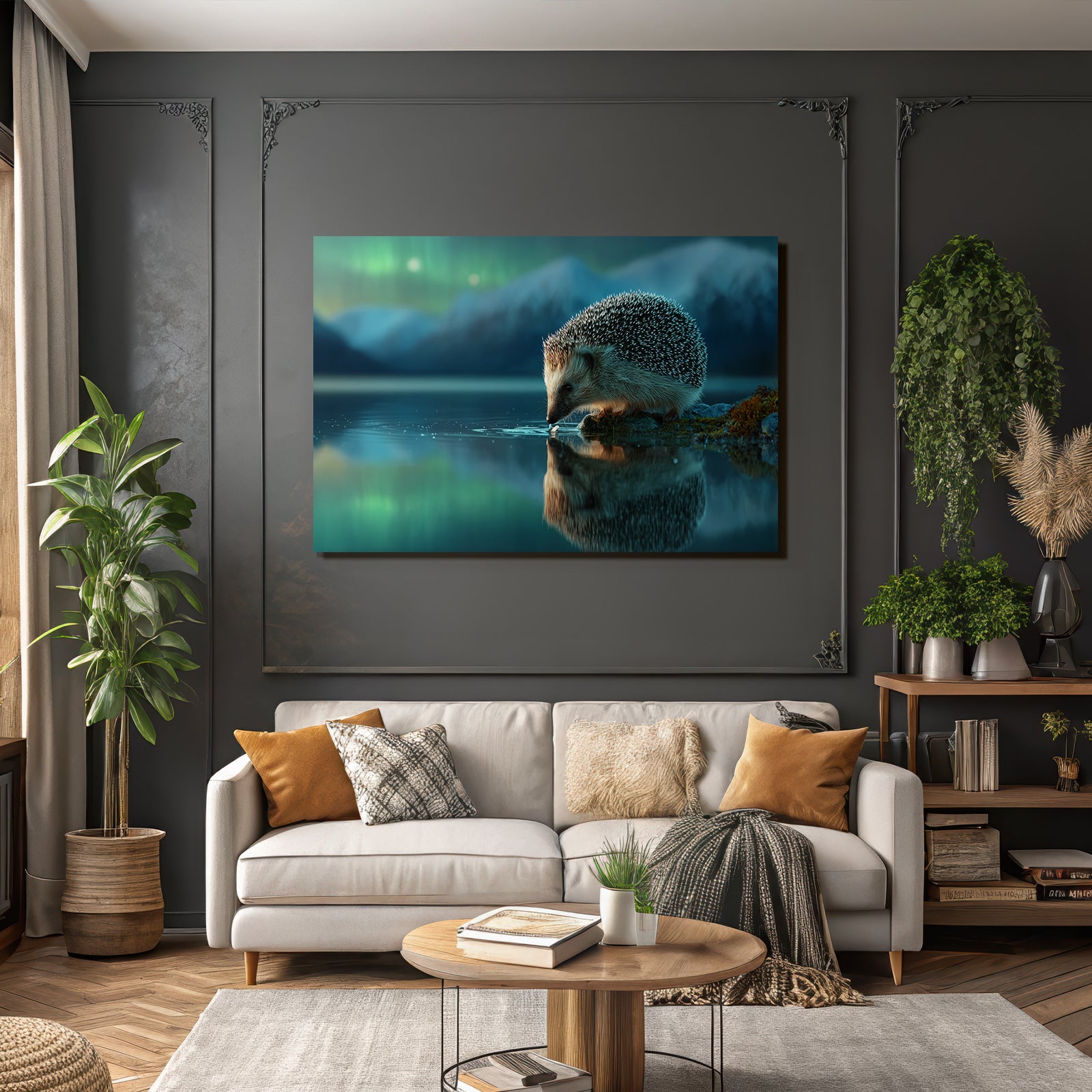 Polarlicht Hedgehog Am Wasser Aurora Borealis Landschaft | Fjorde und Gletscher | Landschaften