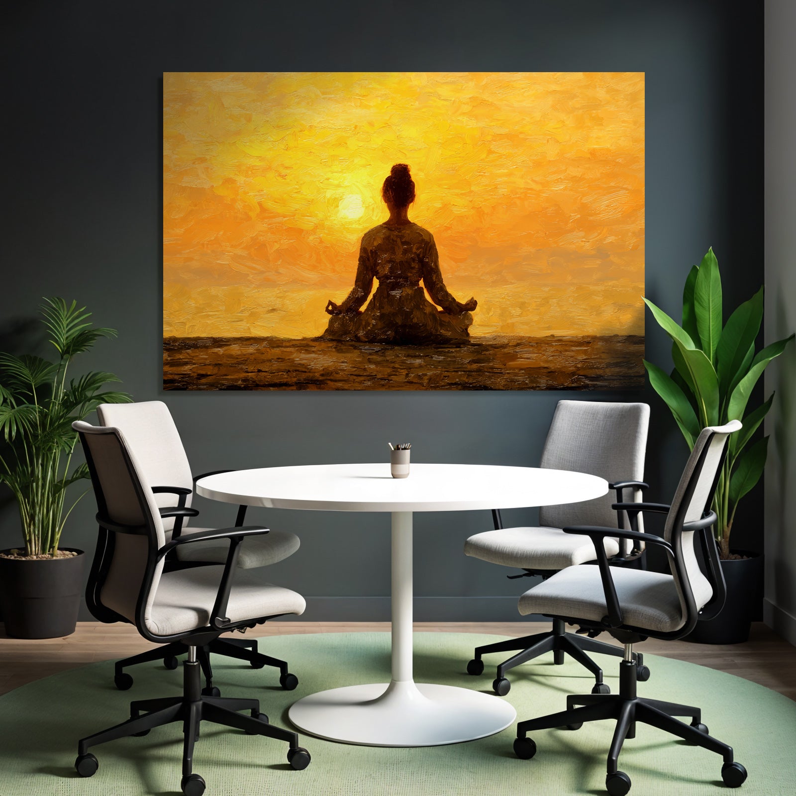 Yoga Meditation Meditierende Person Im Sonnenuntergang Hintergrund Ruhige Atmosphäre | Yoga und Meditation | Themen und Hobbys