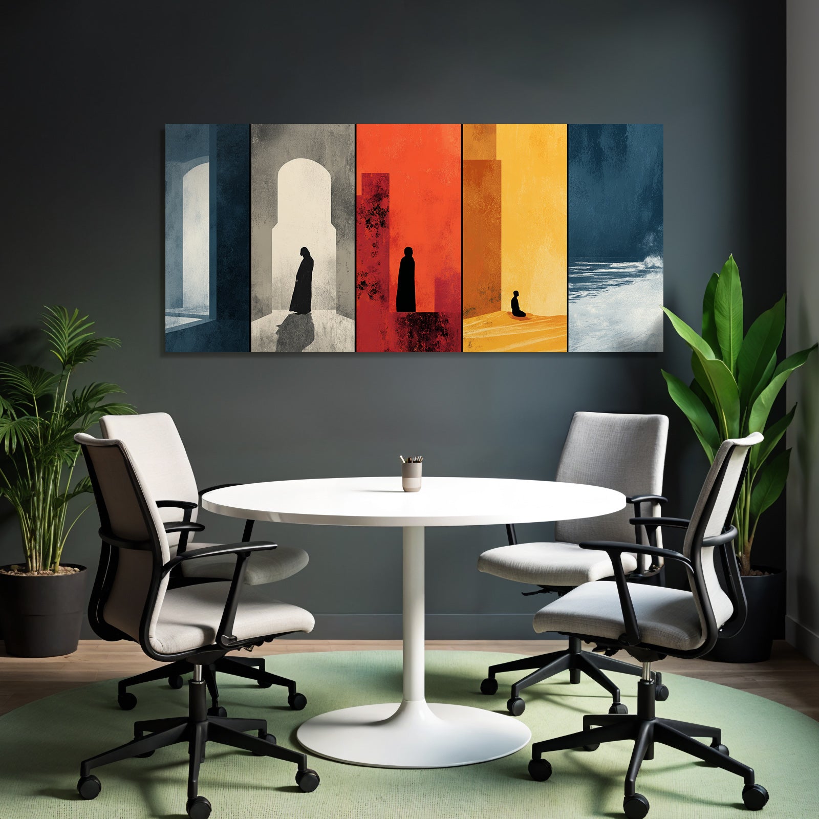 Yoga Meditation Abstrakte Illustrationen Panels Emotionale Reise Und Introspektion | Yoga und Meditation | Themen und Hobbys