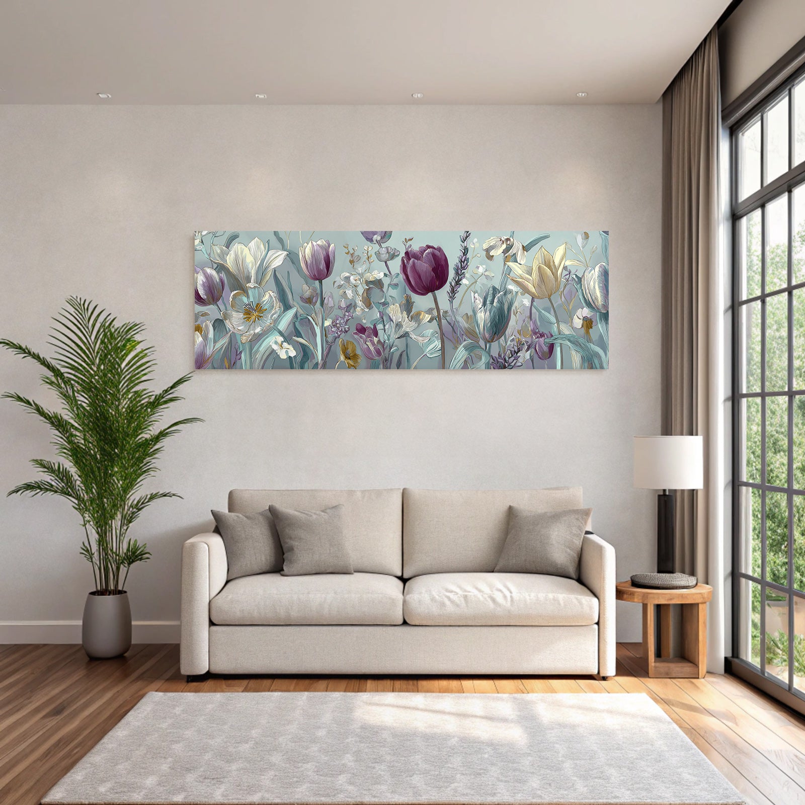 Florales Botanisches Muster Mit Tulpen