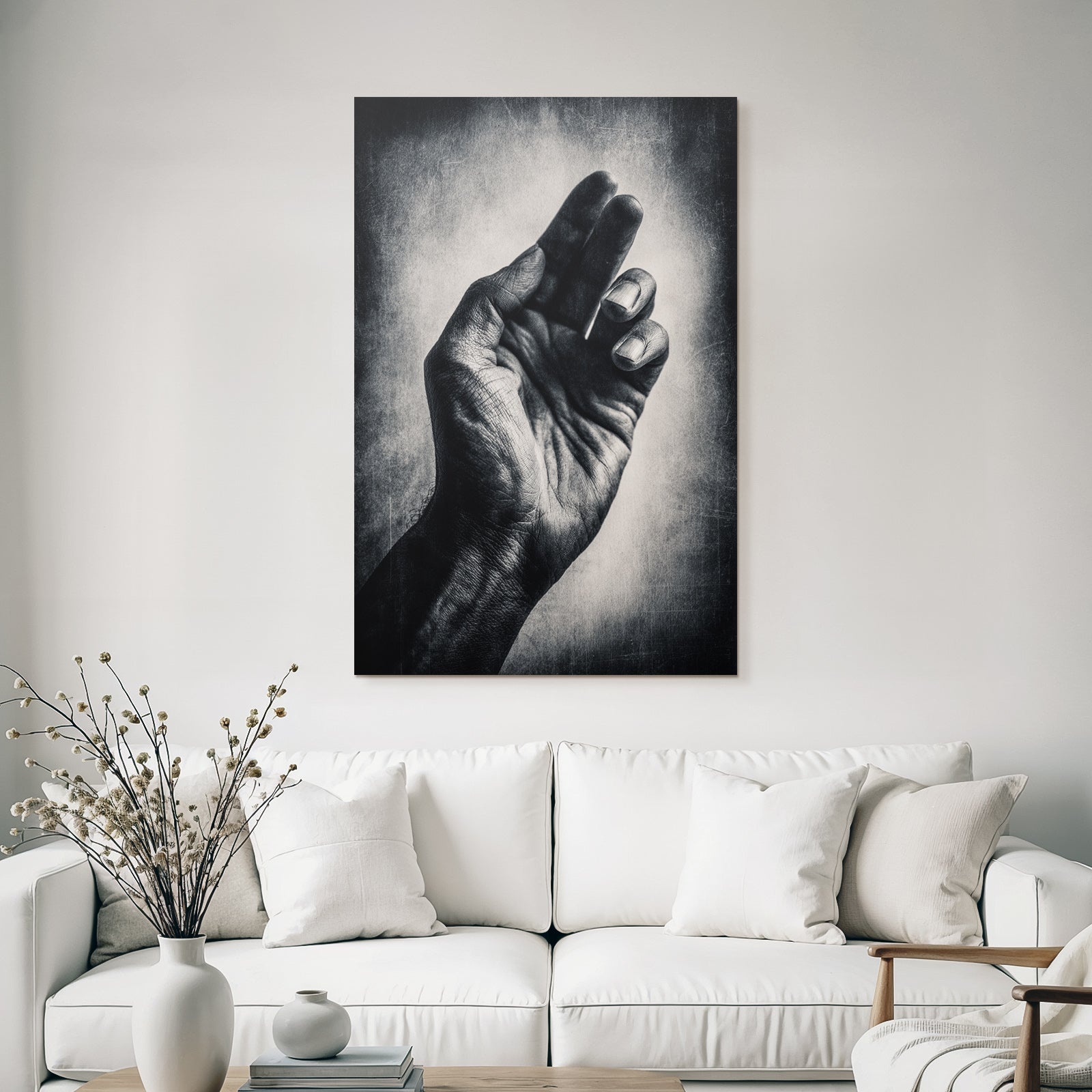 Nahaufnahme Menschliche Hand Fingers Austrecken Monochrom | Haende und Gestik | Menschen und Emotionen