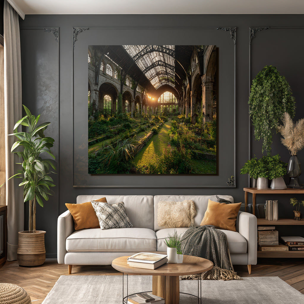 Verlassene Struktur Innenbereich Gewachsene Pflanzen Indoor Garten | Lost Places | Architektur