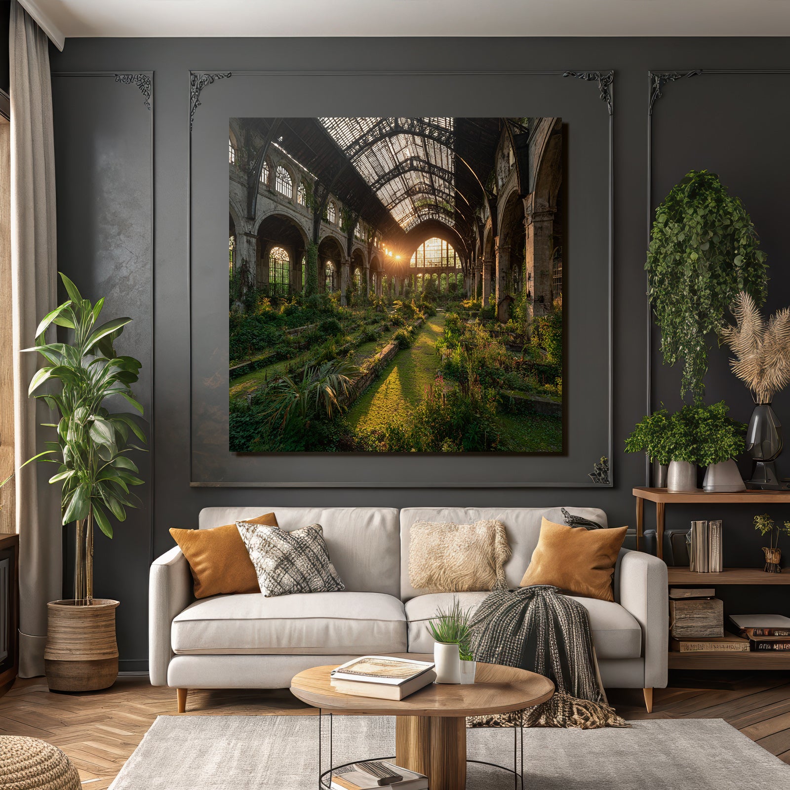 Verlassene Struktur Innenbereich Gewachsene Pflanzen Indoor Garten | Lost Places | Architektur