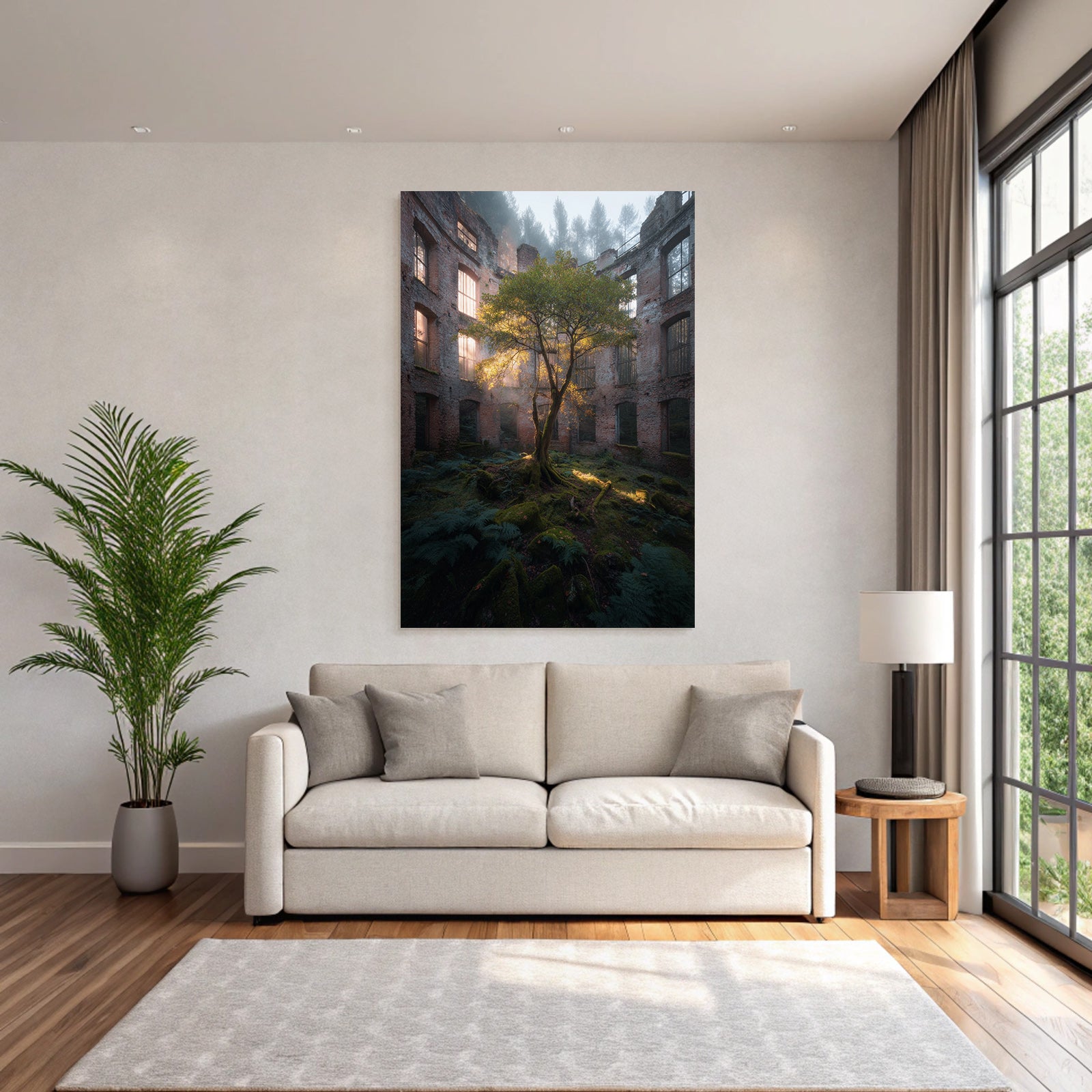 Ein Harmonisches Natur Ursprung Im Ruin Lichtfall Und Nebel | Lost Places | Architektur