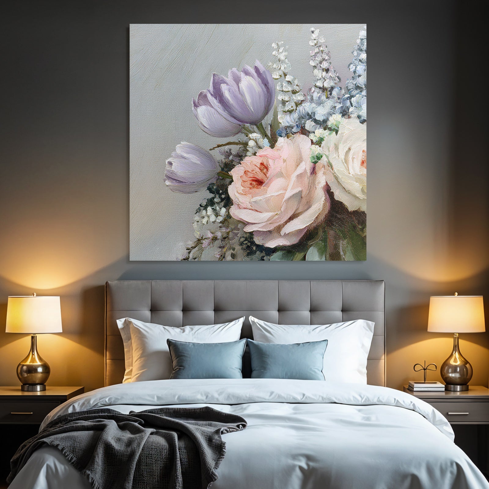 Zarter Strauss Mit Lavendel Und Rosigen Rosen