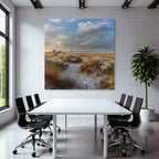 Friedliche Landschaft Sandy Terrain Gras Blumen Dawn Dusk | Duenen und Heide | Landschaften