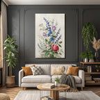 Schönes Arrangement Mit Rosen Und Bunten Blüten