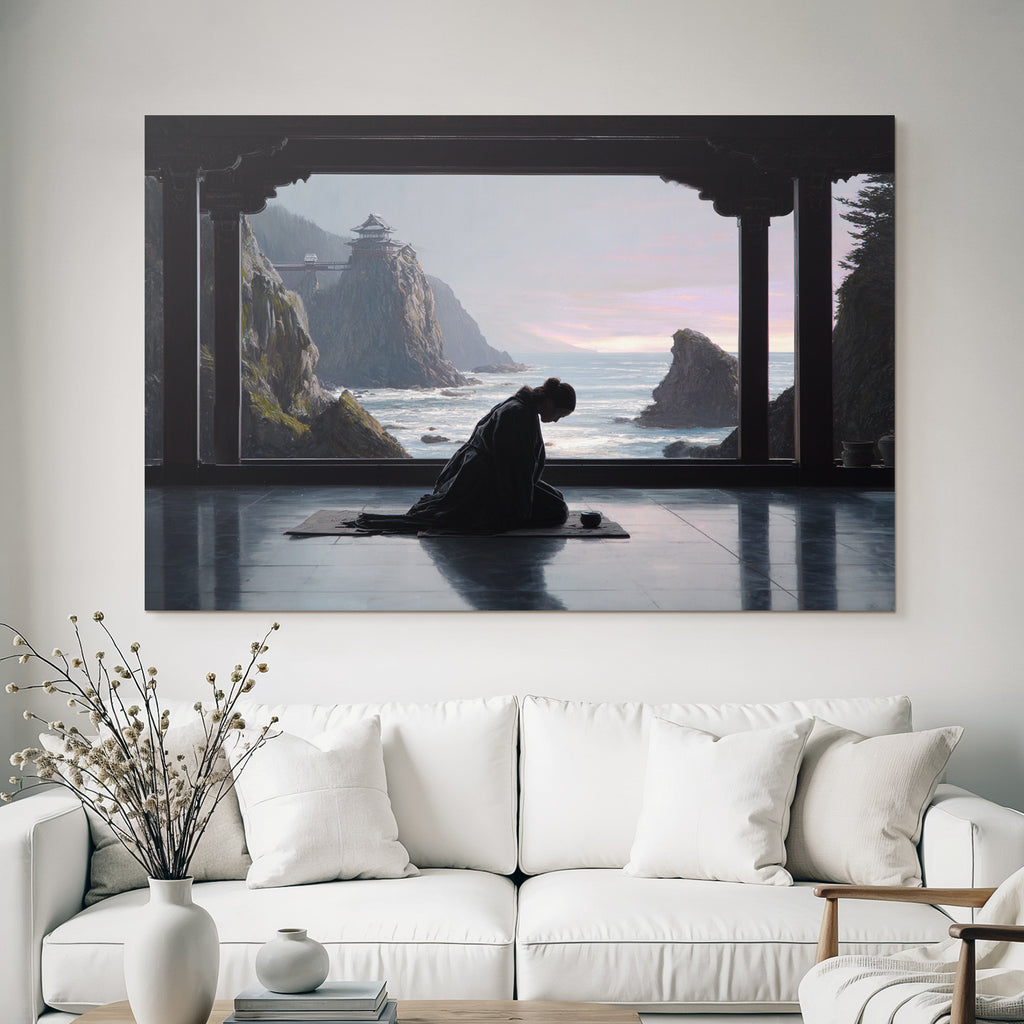 Yoga Meditation Ruhige Szene Meditation Intraditionalem Interior Küste Und Meer | Yoga und Meditation | Themen und Hobbys