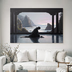 Yoga Meditation Ruhige Szene Meditation Intraditionalem Interior Küste Und Meer | Yoga und Meditation | Themen und Hobbys