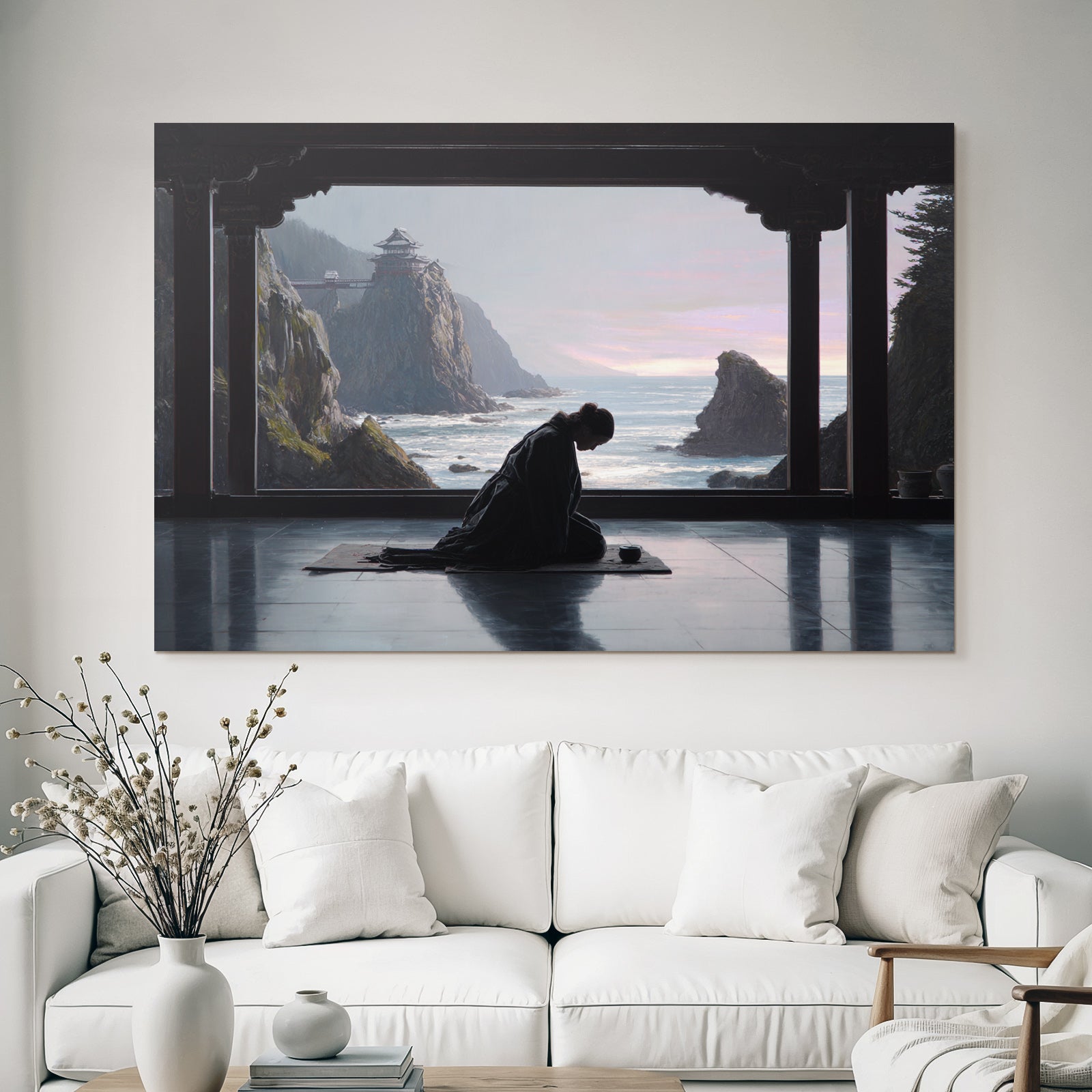 Yoga Meditation Ruhige Szene Meditation Intraditionalem Interior Küste Und Meer | Yoga und Meditation | Themen und Hobbys