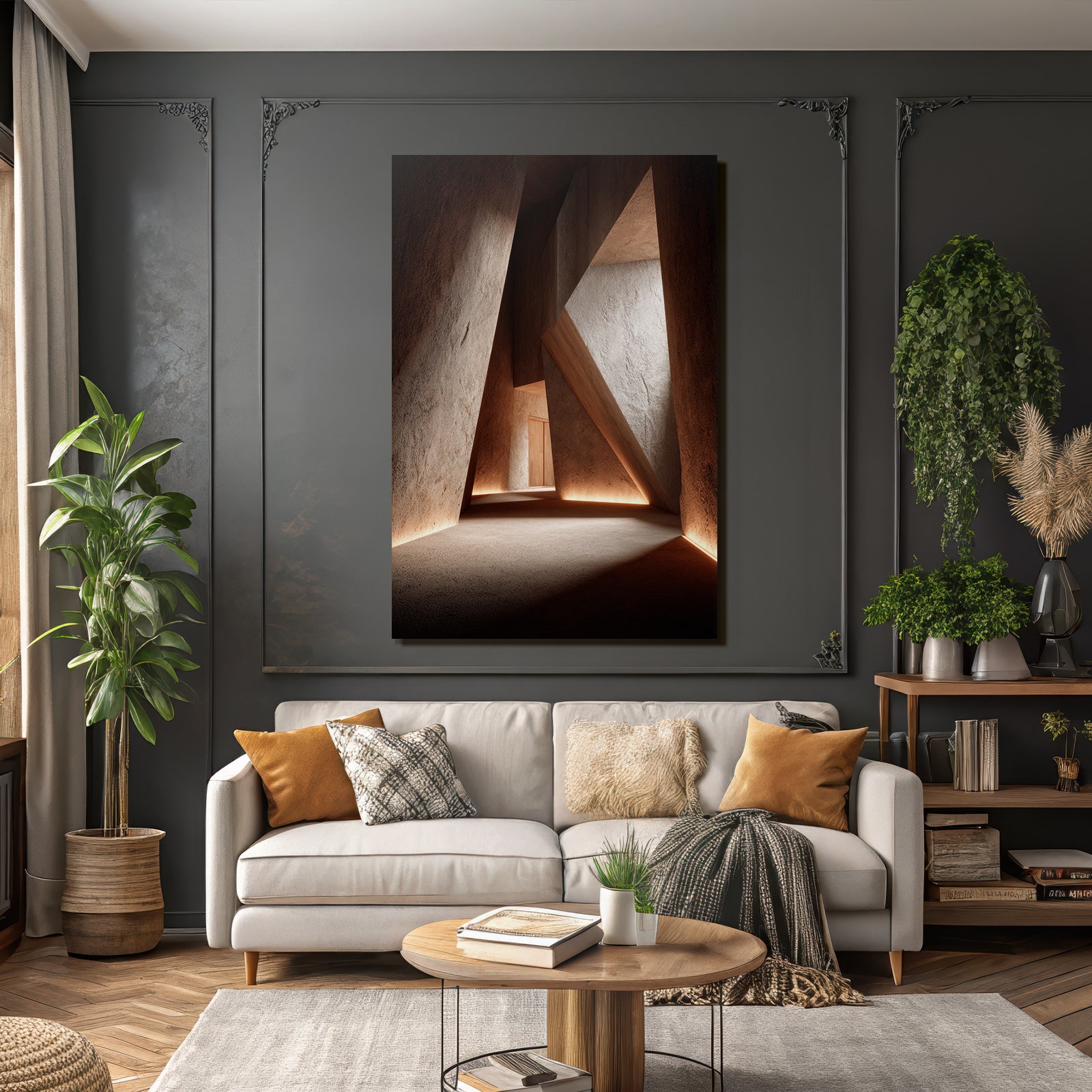 Yoga Meditation Moderne Und Abstrakte Architektur Im Innenraum Mit Geometrischen Formen | Yoga und Meditation | Themen und Hobbys