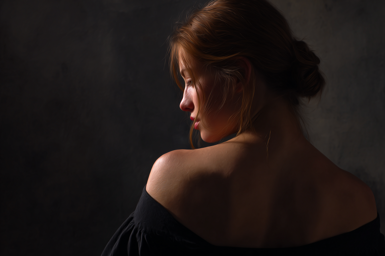 Portrait Einer Person Von Hinten Mit Dramatischer Beleuchtung | Aktkunst und Sinnlichkeit | Menschen und Emotionen