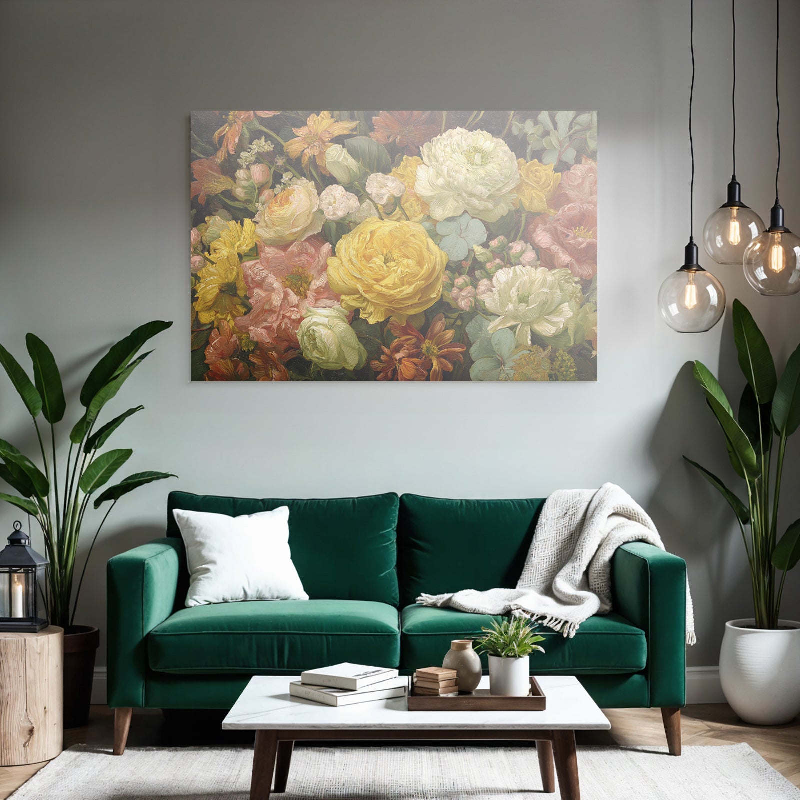 Trocken Retro Flowers Lebendige Florale Arrangement Mit Bunten