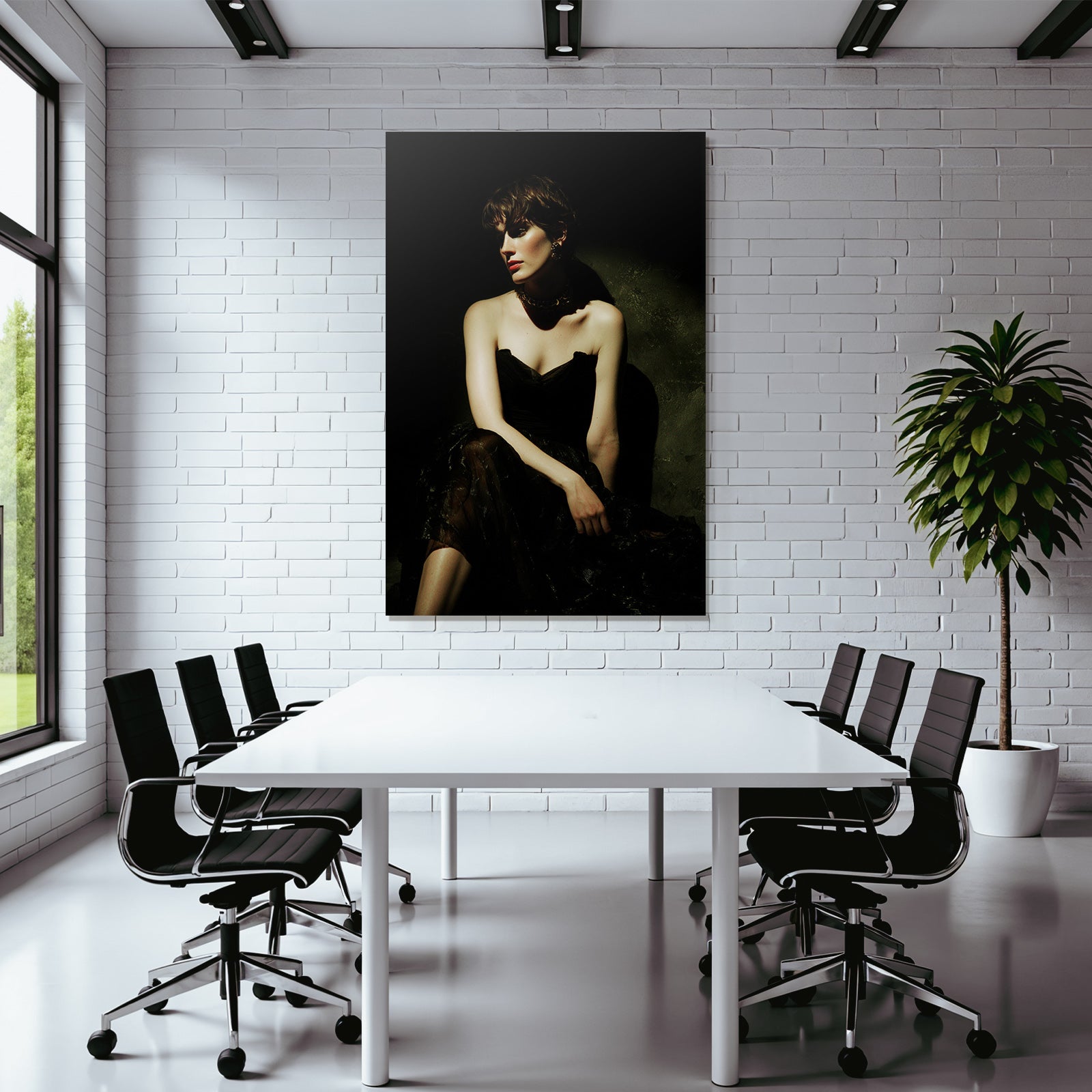 Elegantes Sw Portait In Dunkler Umgebung | Aktkunst und Sinnlichkeit | Menschen und Emotionen