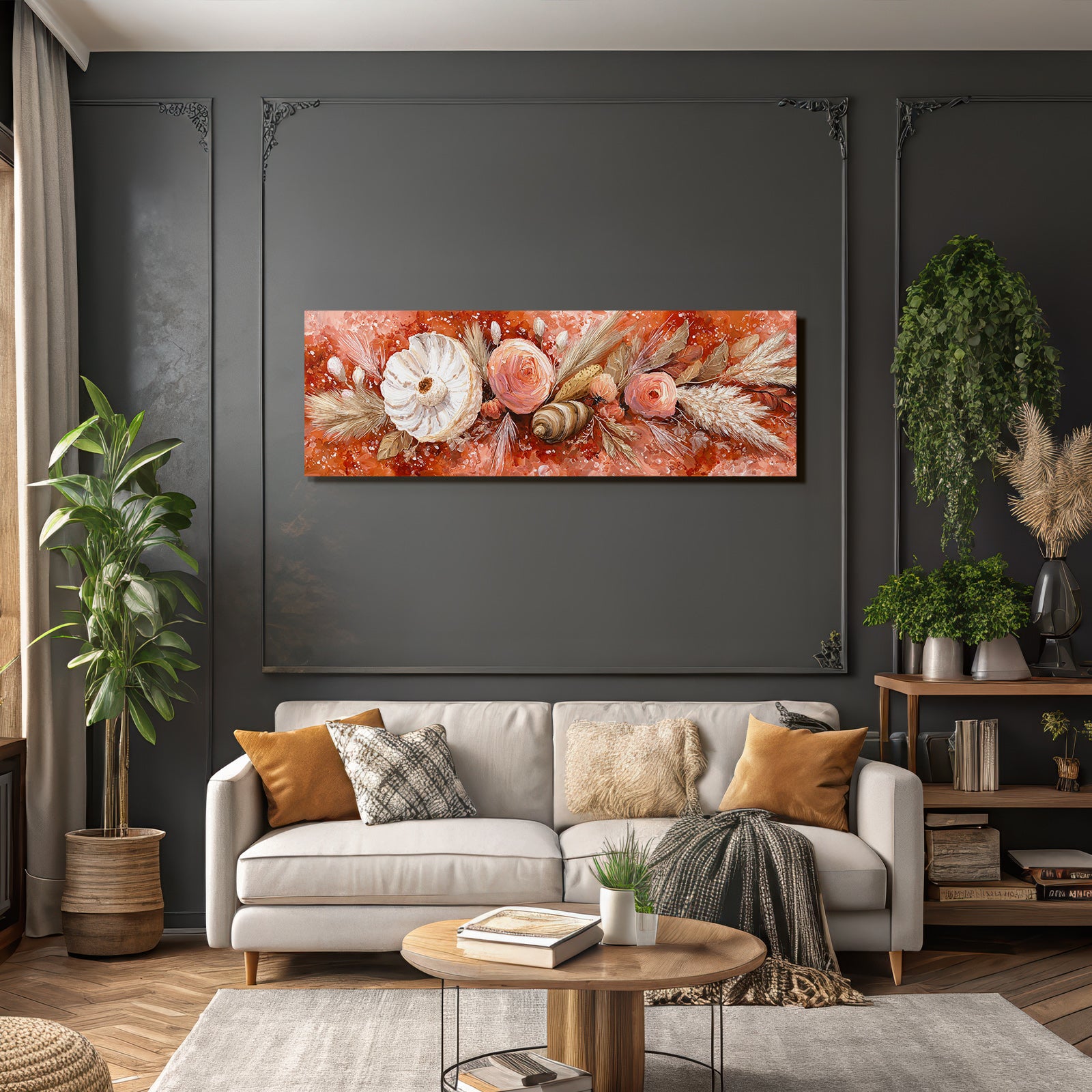 Trocken Retro Flowers Blatt Kunstwerk Bunte Anordnung