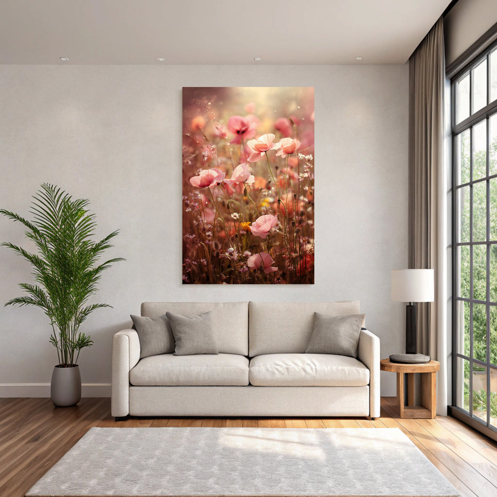 Zarte Rosa Mohn Im Feld