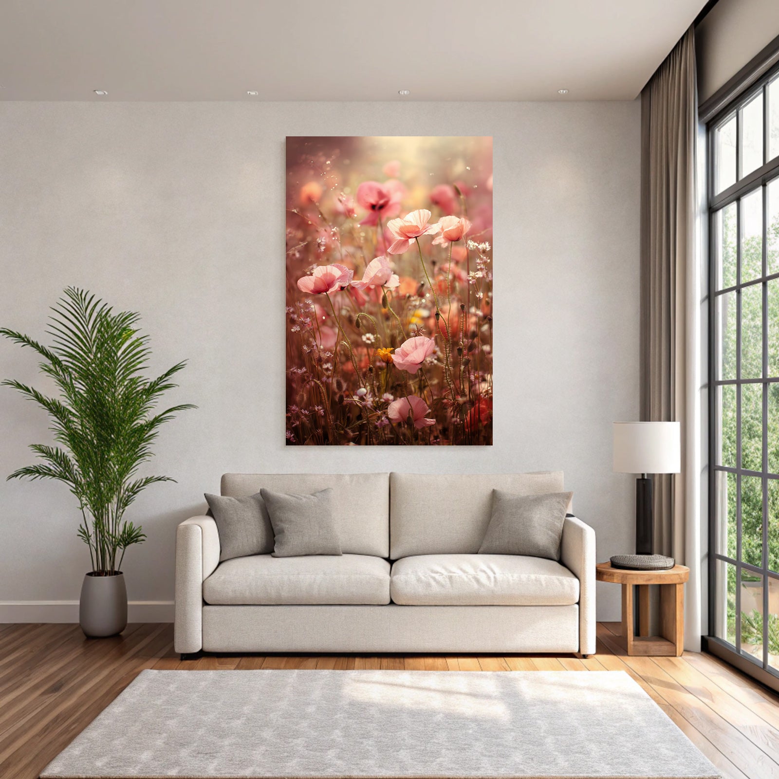 Zarte Rosa Mohn Im Feld