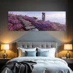 Ruhige Landschaft Mit Steinstufen Und Violetten Blumen | Duenen und Heide | Landschaften