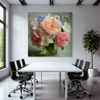 Schoner Strauss Mit Tautropfen In Zarten Rosa Weiss Und Blau
