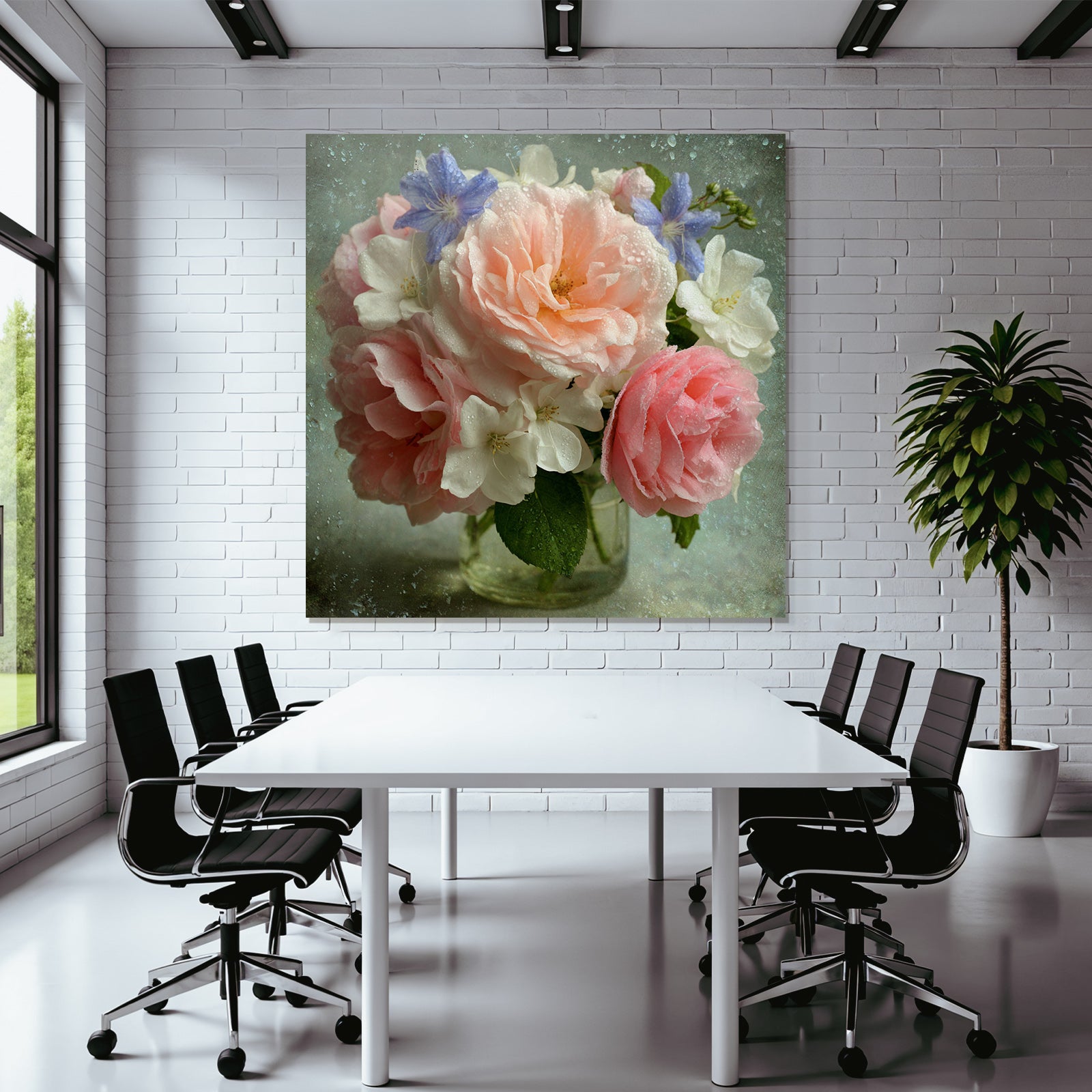 Schoner Strauss Mit Tautropfen In Zarten Rosa Weiss Und Blau