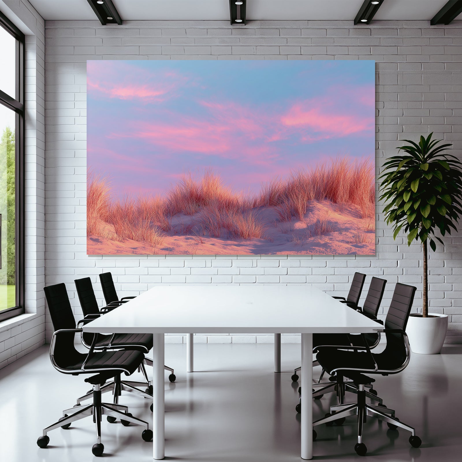Ruhige Landschaft Gras Auf Sanddünen Mit Pastellfarbenem Himmel | Duenen und Heide | Landschaften