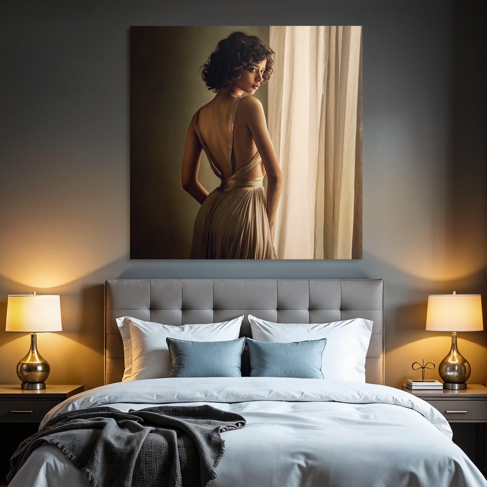 Elegantes Kleid Vor Dem Fenster Mit Weichem Licht Sophistizierte Porträtaufnahme | Aktkunst und Sinnlichkeit | Menschen und Emotionen